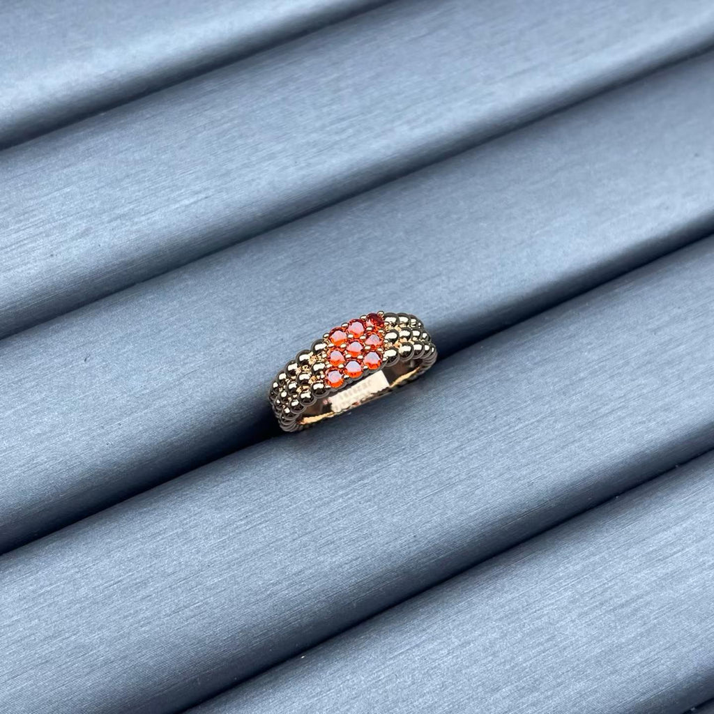 [Elowen jewels]NARROW BEADED RING WITH DIAMONDS