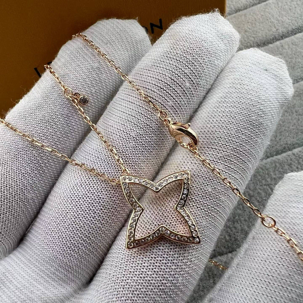 [Elowen jewels]VIERBLÄTTRIGES-KLEEBLATT-DURCHBRUCH-HALSKETTE