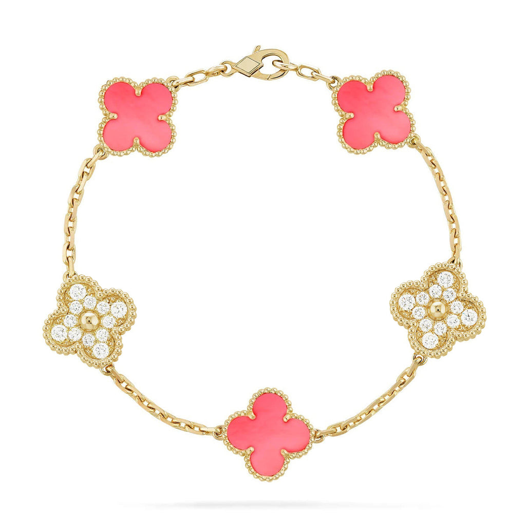 [Elowen jewels ] CLOVER 5 MOTIFS  PINK MOP BRACELET COLLECTION