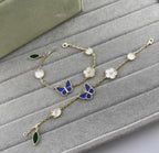 [Elowen jewels ]LUCKY SPRING ARMBAND GOLD BLAUSTEIN WEISSES PERLMUTT