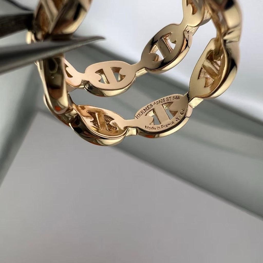 [Elowen jewels] DOPPELSCHICHTIGER PIG-NOSE-RING MIT QUADRATISCHER KOMBINATION UND GLÄNZENDEM FINISH