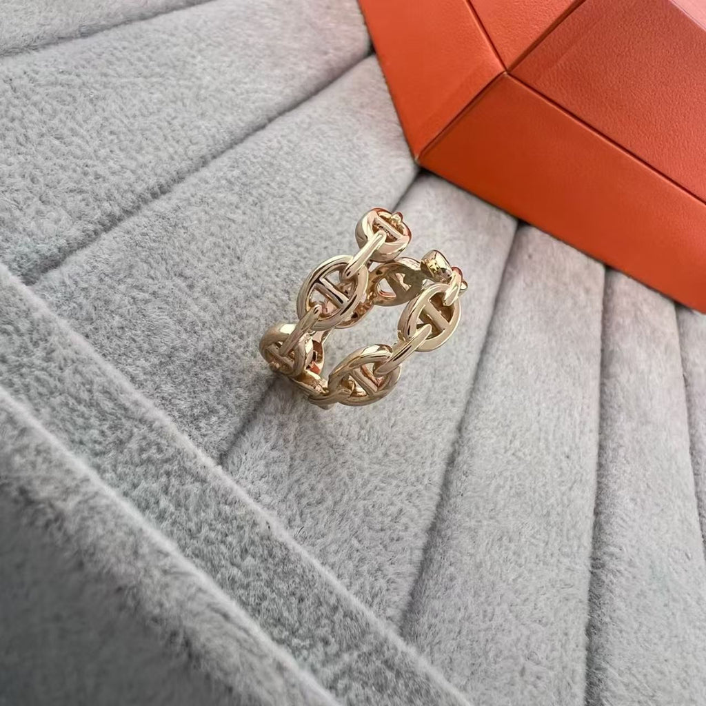 [Elowen jewels] DOPPELSCHICHTIGER PIG-NOSE-RING MIT QUADRATISCHER KOMBINATION UND GLÄNZENDEM FINISH