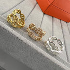 [Elowen jewels] DOPPELSCHICHTIGER PIG-NOSE-RING MIT QUADRATISCHER KOMBINATION UND GLÄNZENDEM FINISH