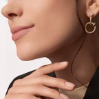 [Elowen jewels]NAIL COLLECTION DIAMOND SET DOUBLE HOOP EARRINGS