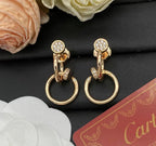 [Elowen jewels]NAIL COLLECTION DIAMOND SET DOUBLE HOOP EARRINGS