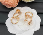 [Elowen jewels]NAIL COLLECTION DIAMOND SET DOUBLE HOOP EARRINGS