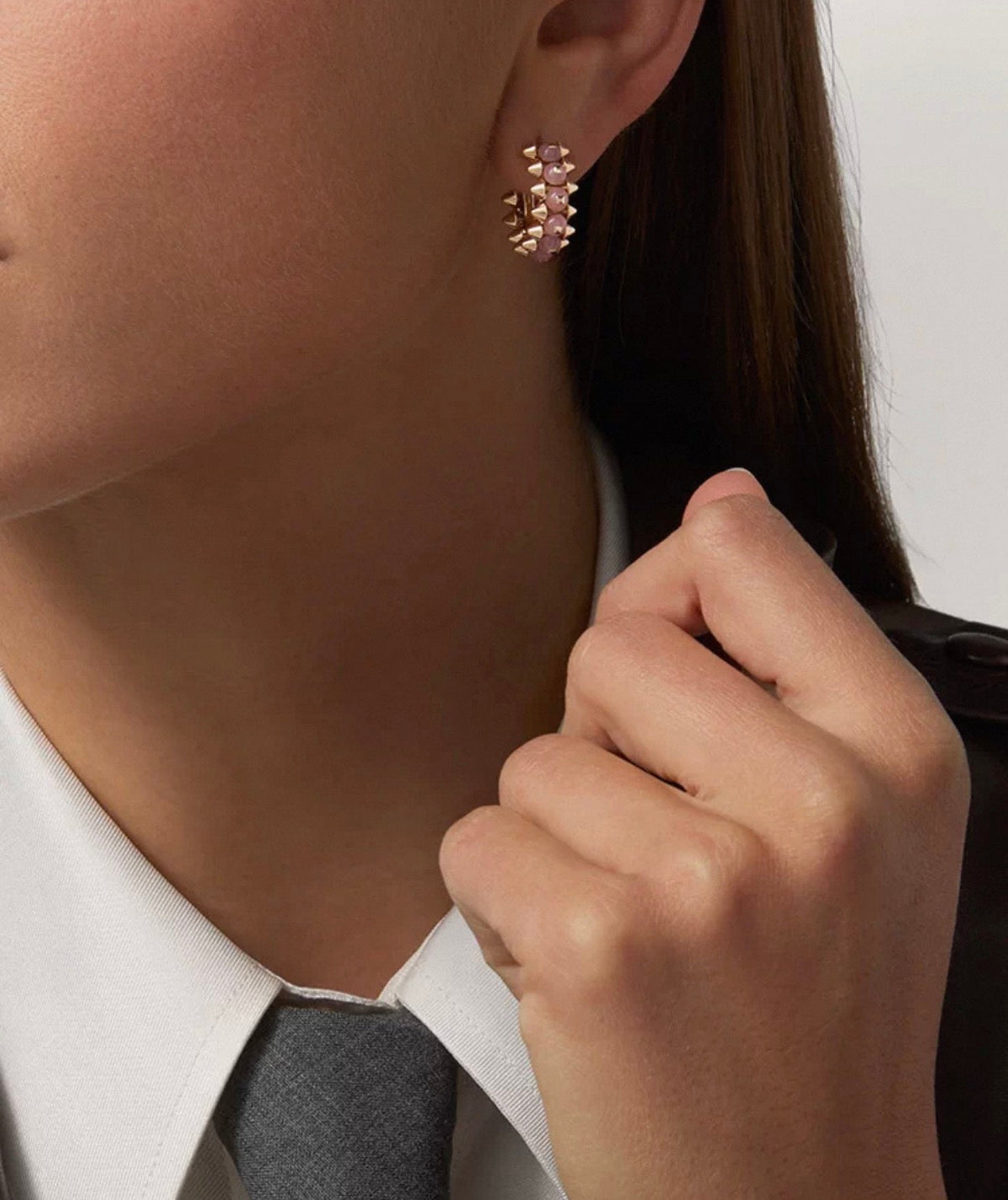 [Elowen jewels]CLASH COLLECTION アゲート カルセドニー スタッドピアス
