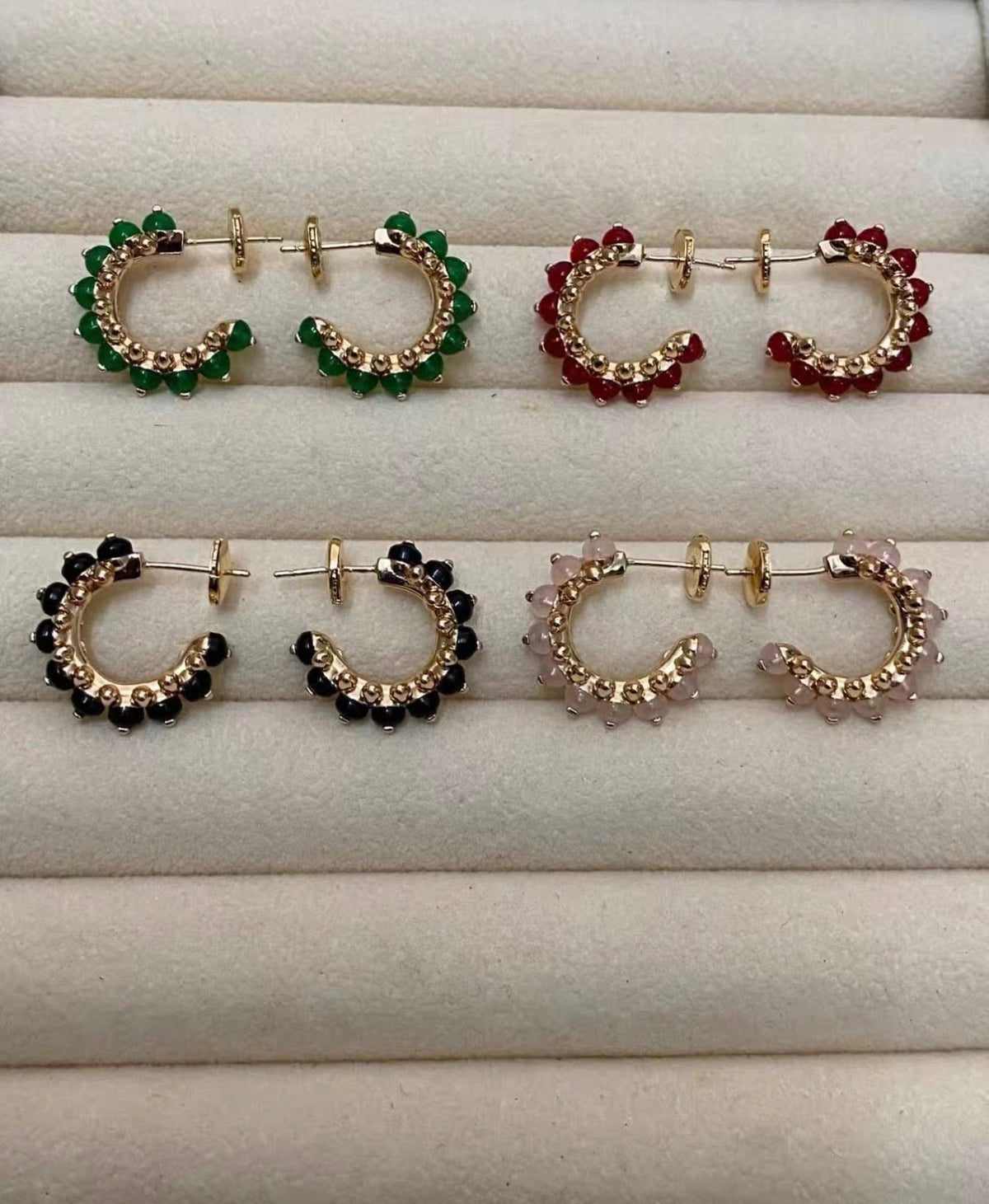 [Elowen jewels]CLASH COLLECTION アゲート カルセドニー スタッドピアス
