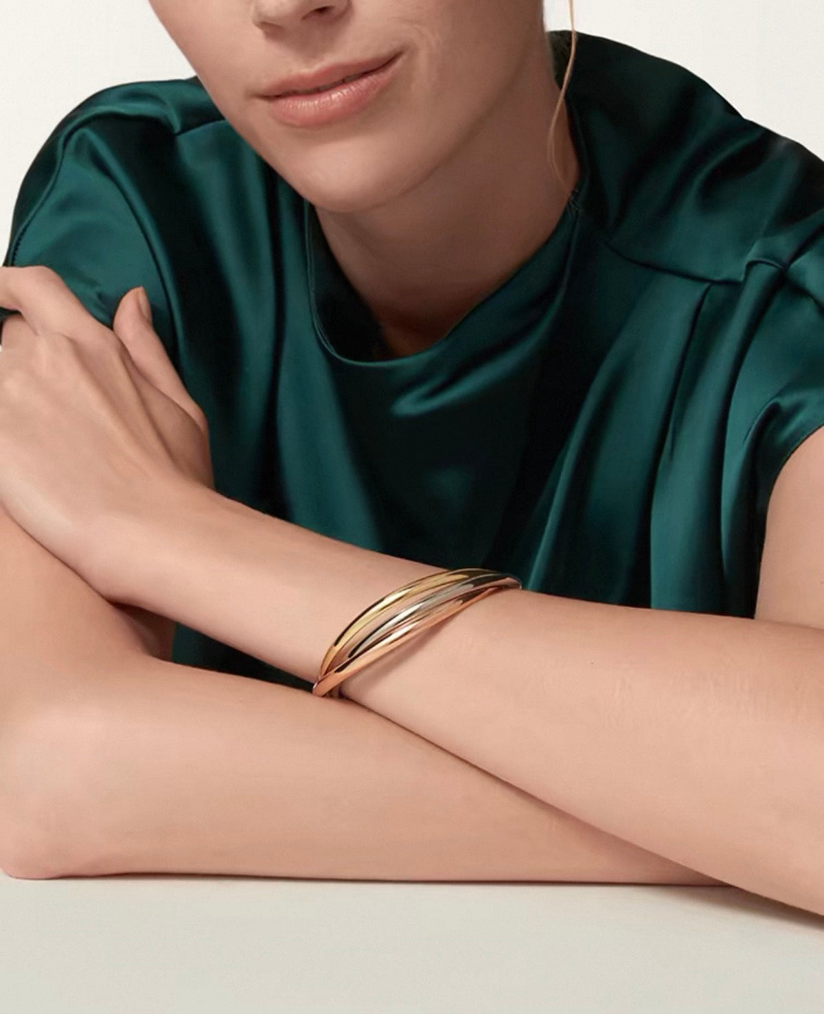 [Elowen]TRINITY COLLECTION KLASSISCHER DREIFARBIGER GOLD-DREIFACHREIFEN