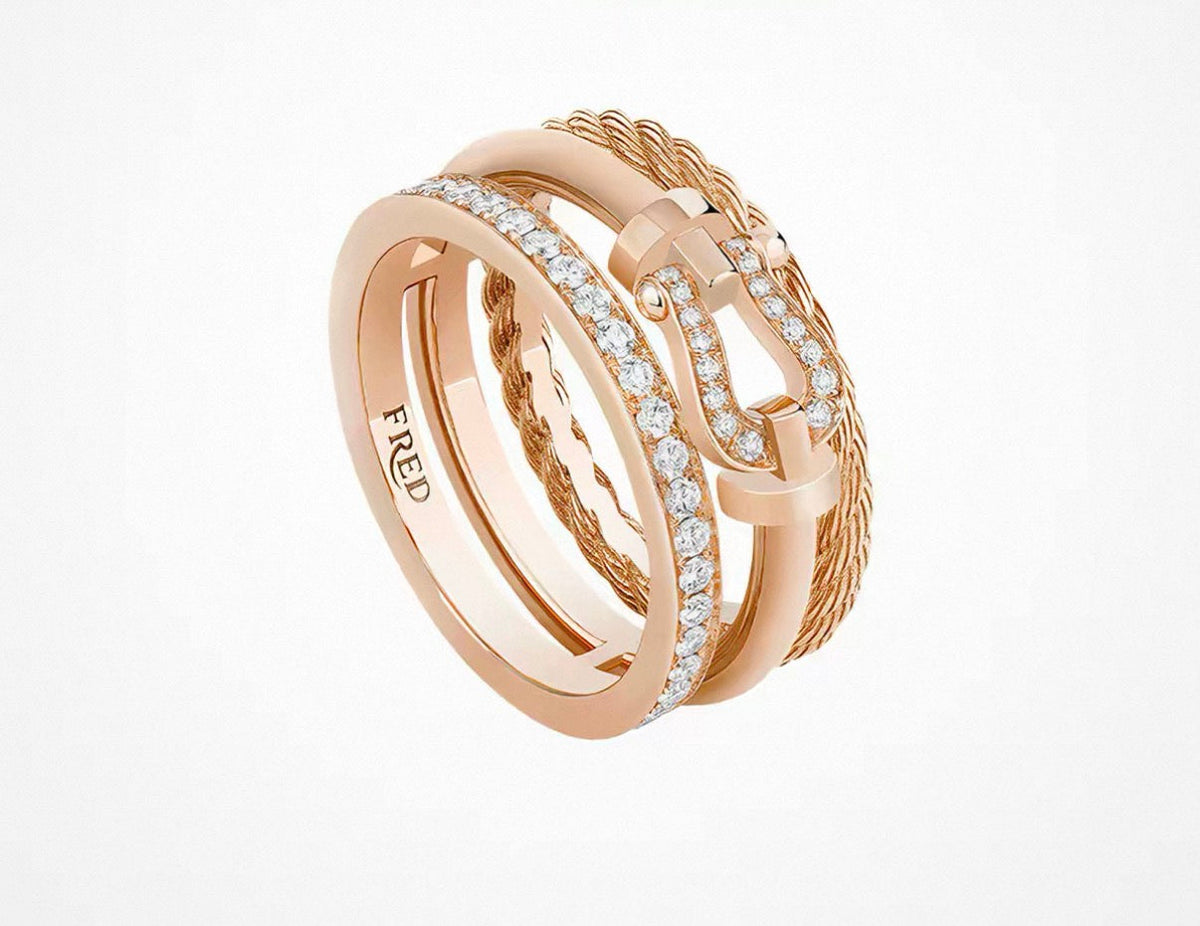 [Elowen jewels]FORCE 10 RISE SERIES LARGE-SIZED 18K GOLD HALF-SET DIAMOND RING