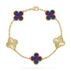 [Elowen jewels ]CLOVER 5 MOTIF COLOR GEMSTONES BRACELET COLLECTION
