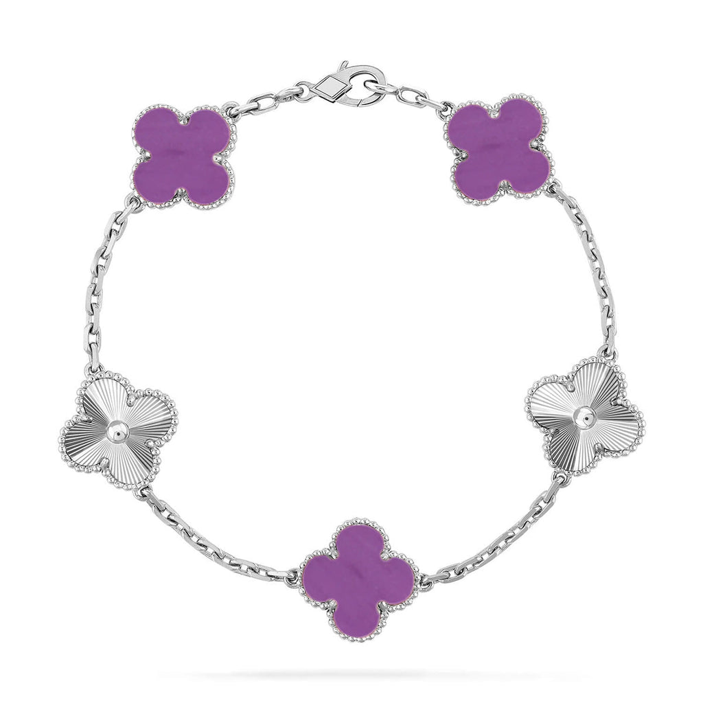 [Elowen jewels ] CLOVER 5 MOTIF VIOLET BRACELET COLLECTION
