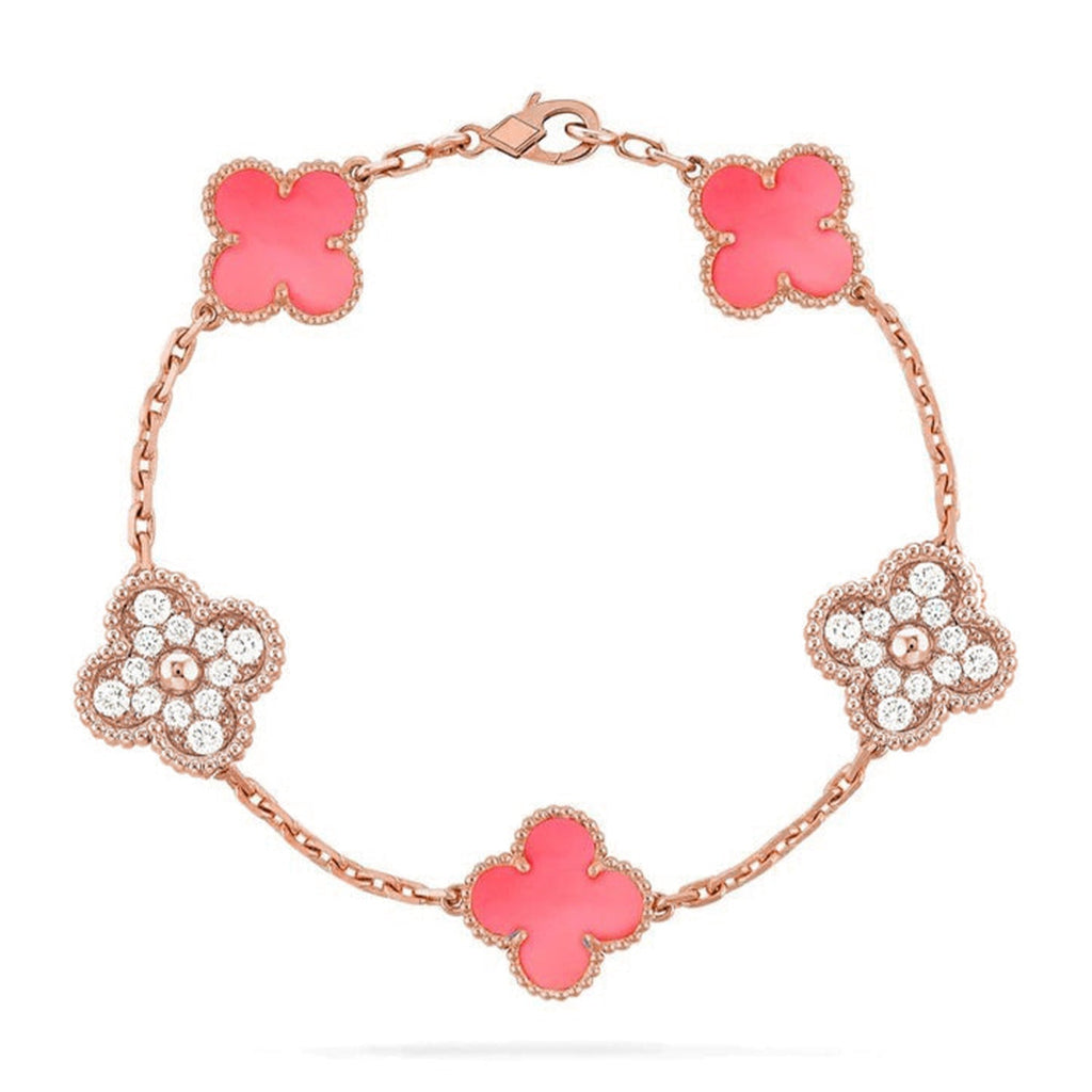 [Elowen jewels ] CLOVER 5 MOTIFS  PINK MOP BRACELET COLLECTION