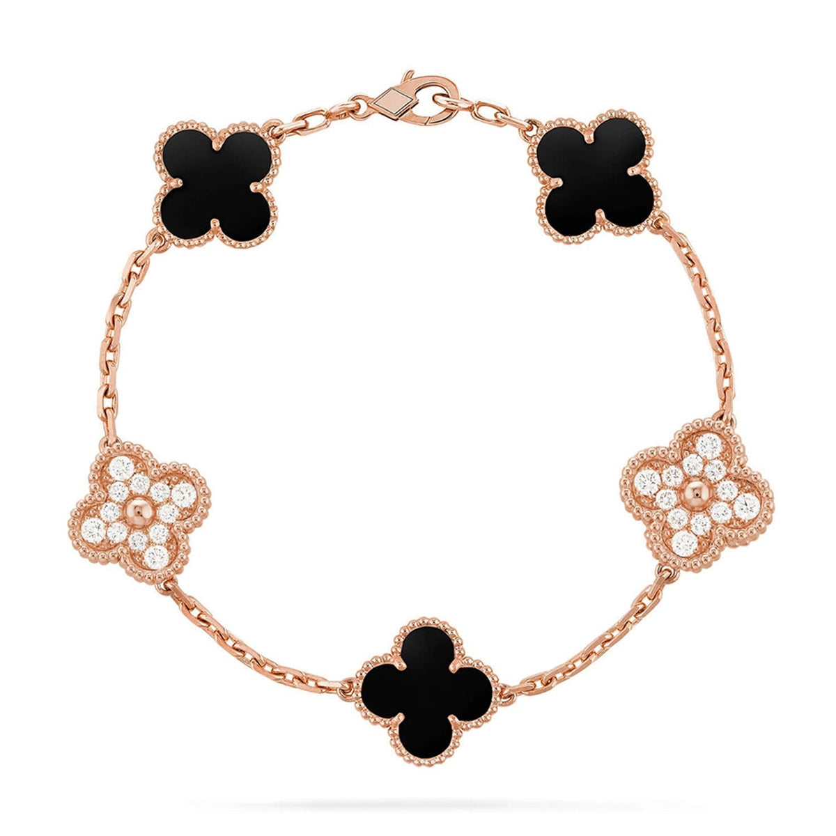 [Elowen jewels ] CLOVER 5 MOTIF ONYXS BRACELET COLLECTION