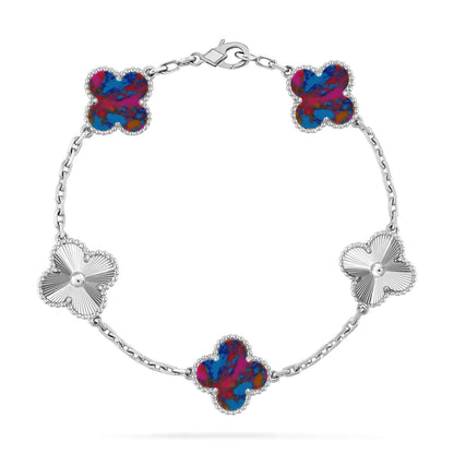[Elowen Jewels]CLOVER 5 MOTIF COLOR GEMSTONES BRACELET COLLECTION