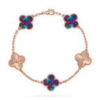 [Elowen jewels ]CLOVER 5 MOTIF COLOR GEMSTONES BRACELET COLLECTION