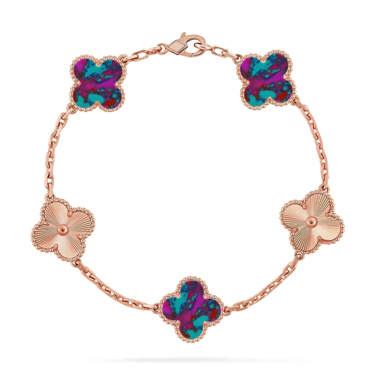 [Elowen jewels ]CLOVER 5 MOTIF COLOR GEMSTONES BRACELET COLLECTION