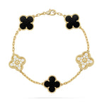 [Elowen jewels ] CLOVER 5 MOTIF ONYXS BRACELET COLLECTION