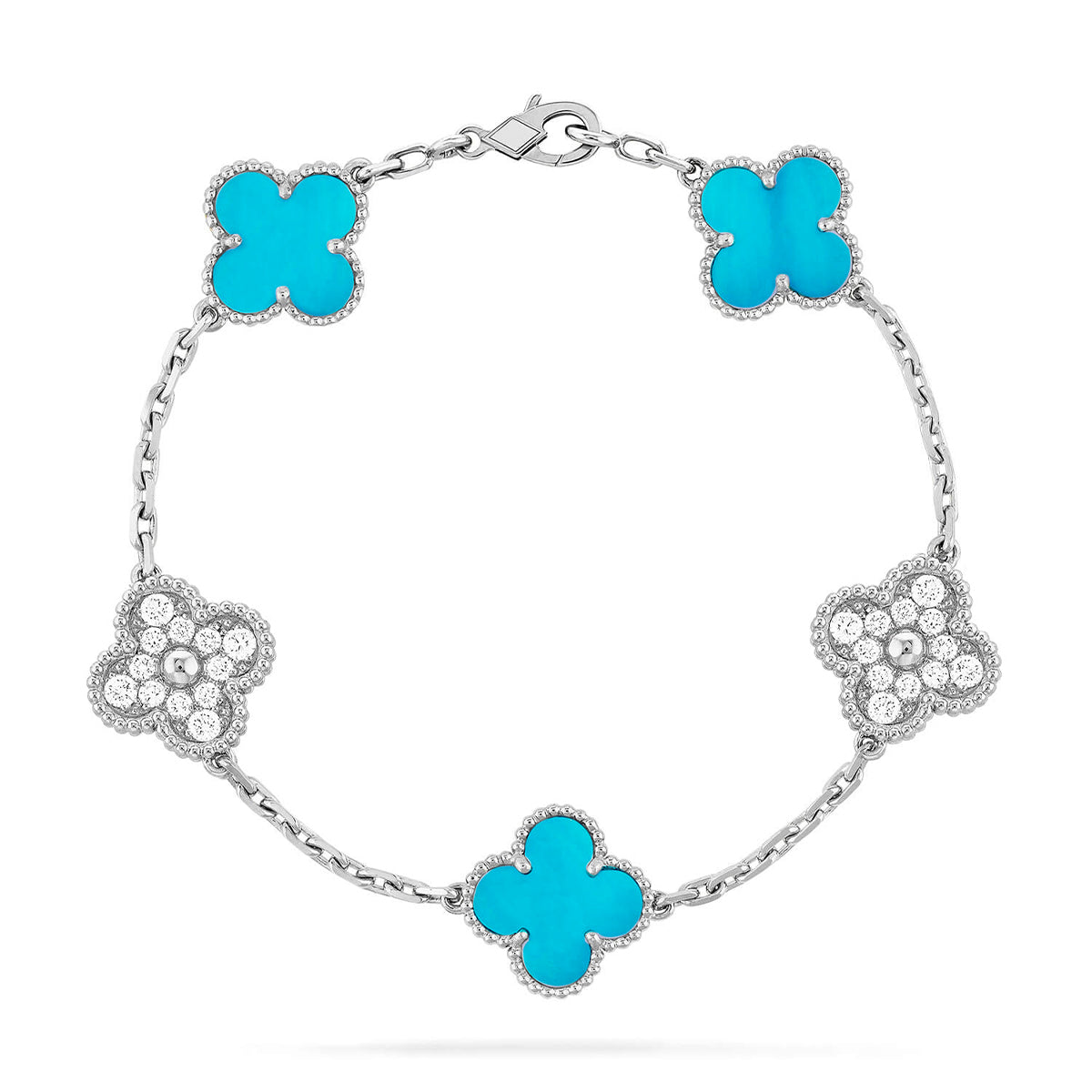 [Elowen Jewels] CLOVER 5 MOTIF TURQUOISE BRACELET COLLECTION