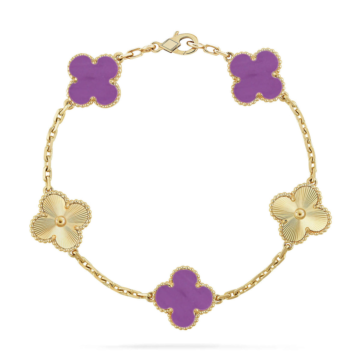 [Elowen Jewels] CLOVER 5 MOTIF VIOLET BRACELET COLLECTION