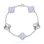 [Elowen jewels ] KOLLEKTION: CLOVER 5-MOTIV ARMBAND AUS LILA CHALCEDON