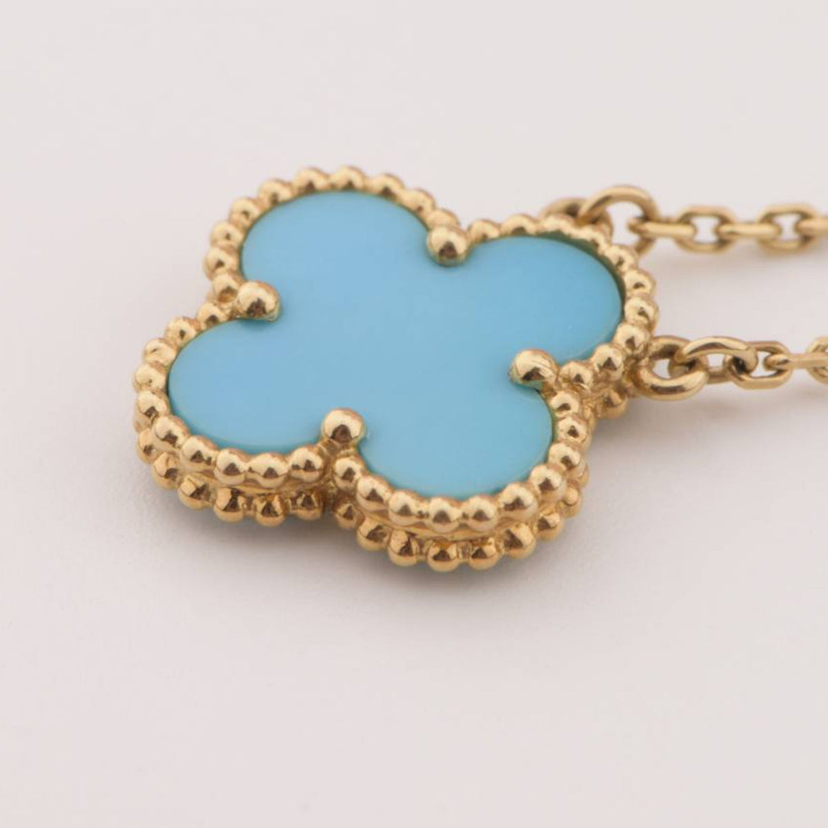 [Elowen jewels ]CLOVER 15MM VINTAGE TURQUOISE NECKLACE