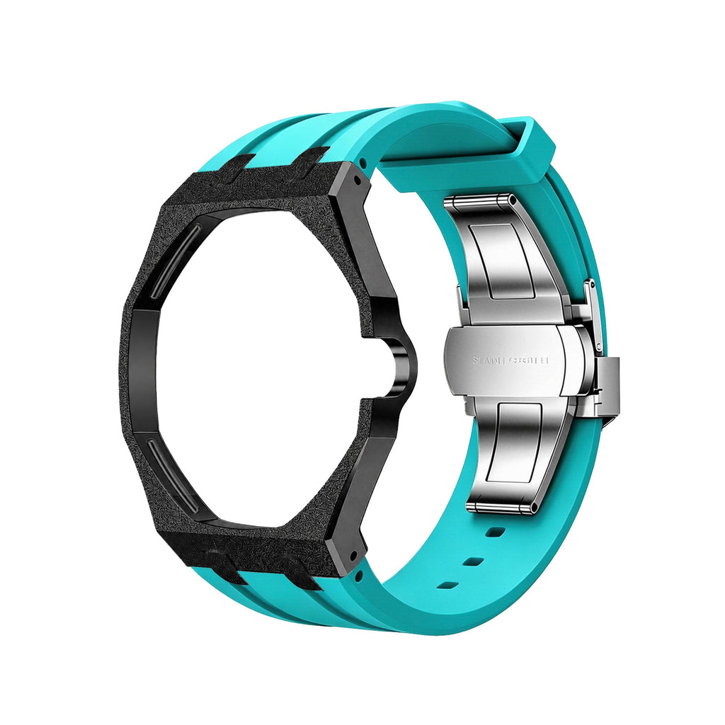 Exclusive Royal Oak Pop model, steel frosted gold case with a silicone strap
