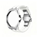 Exclusive Royal Oak Pop model, steel frosted gold case with a silicone strap
