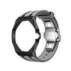 Exclusive Royal Oak Pop model, steel frosted gold case with a silicone strap