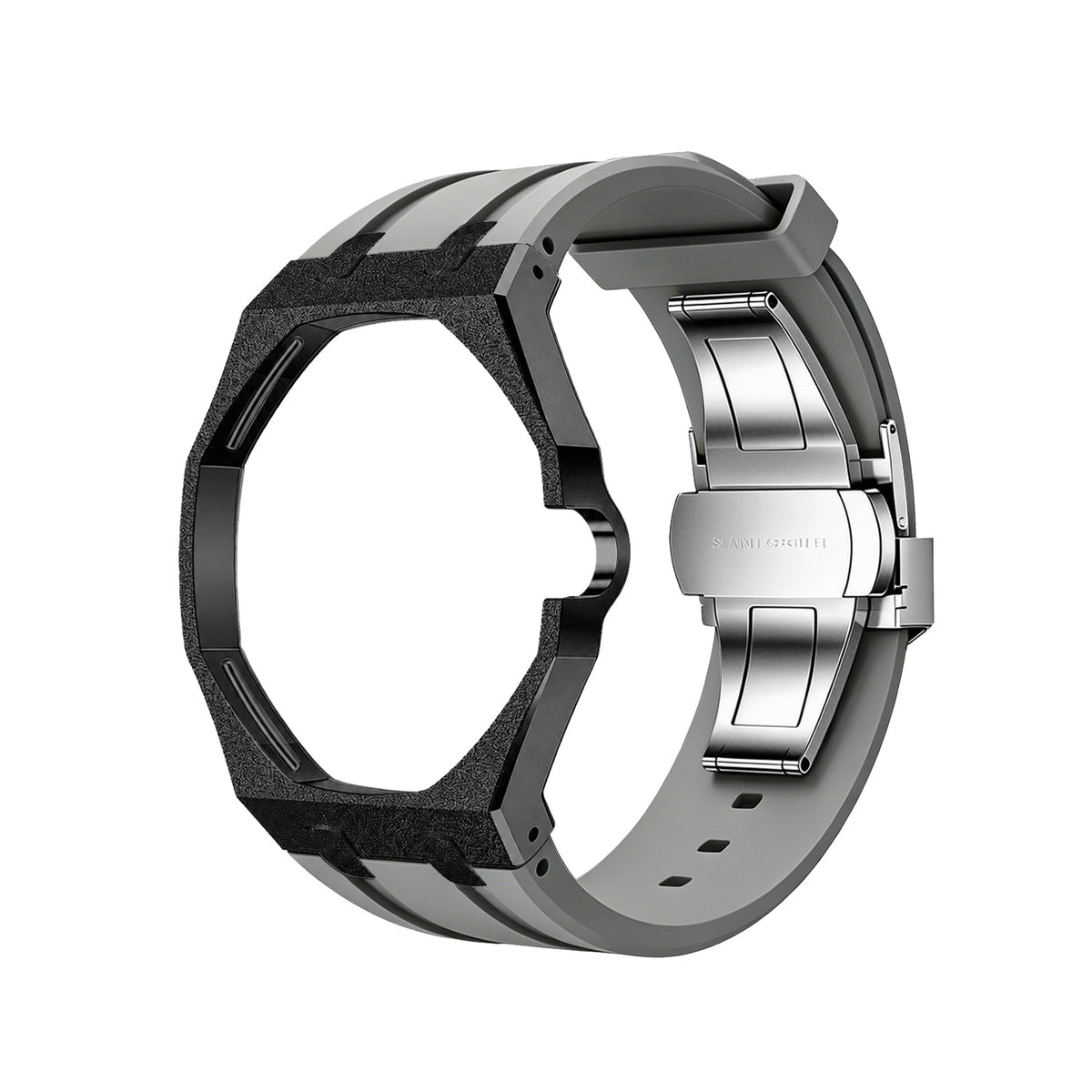 Exclusive Royal Oak Pop model, steel frosted gold case with a silicone strap