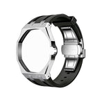 Exclusive Royal Oak Pop model, steel frosted gold case with a silicone strap