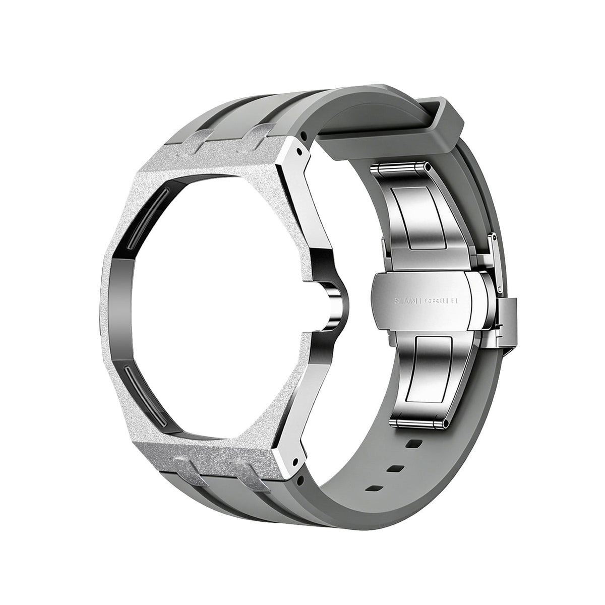 Exclusive Royal Oak Pop model, steel frosted gold case with a silicone strap