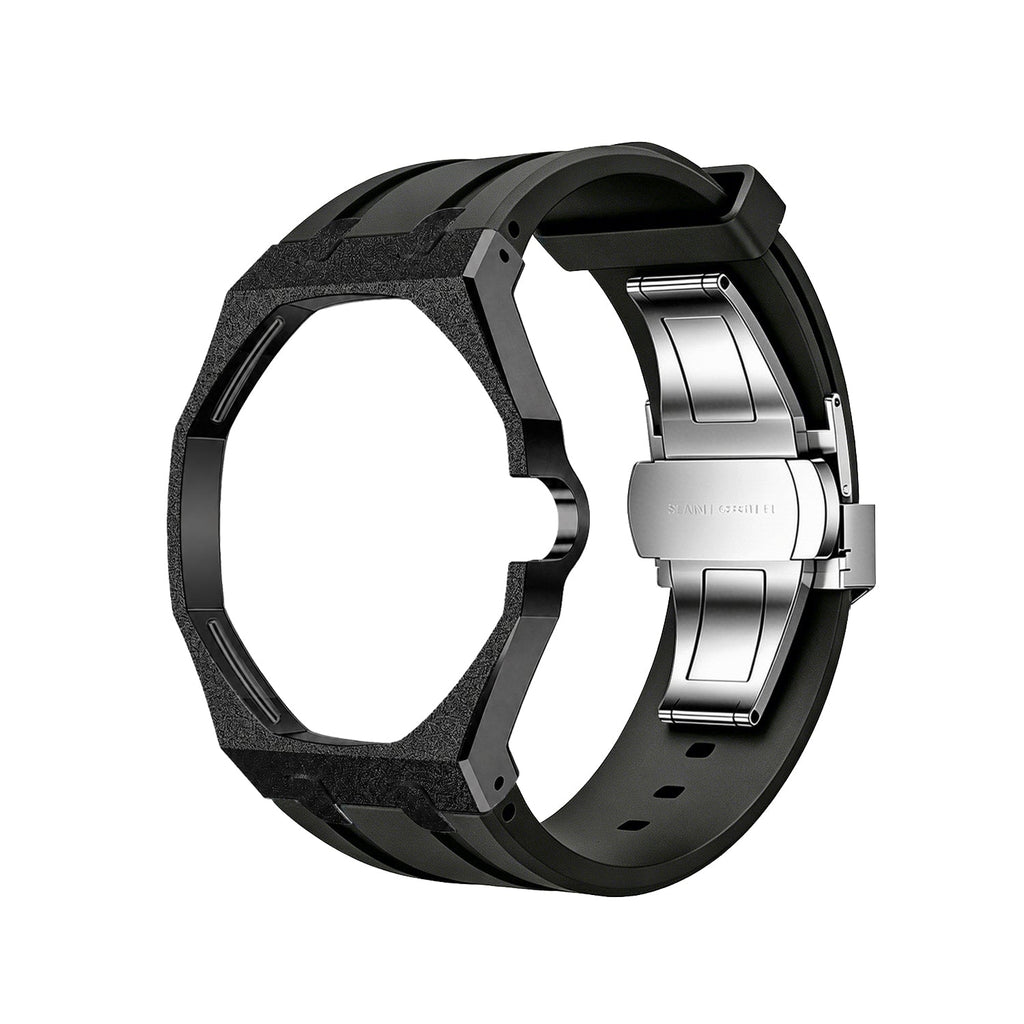 Exclusive Royal Oak Pop model, steel frosted gold case with a silicone strap