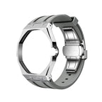 Exclusive Royal Oak Pop model, steel frosted gold case with a silicone strap