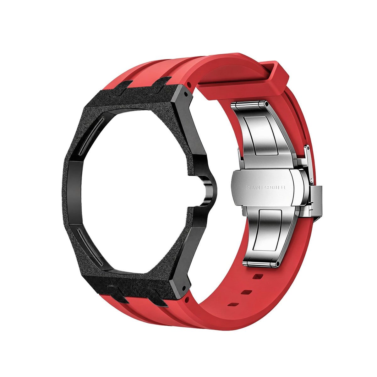 Exclusive Royal Oak Pop model, steel frosted gold case with a silicone strap
