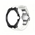 Exclusive Royal Oak Pop model, steel frosted gold case with a silicone strap