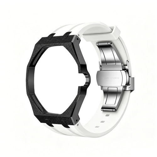 Exclusive Royal Oak Pop model, steel frosted gold case with a silicone strap