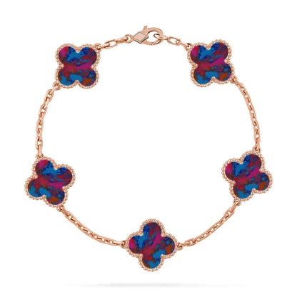 [Elowen Jewels]CLOVER 5 MOTIF COLOR GEMSTONES BRACELET COLLECTION