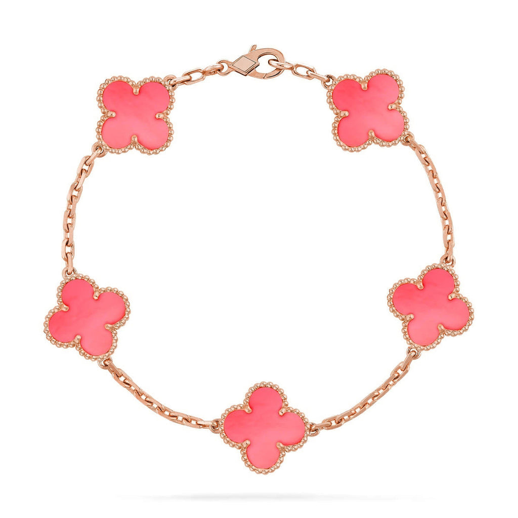 [Elowen jewels ] CLOVER 5 MOTIFS  PINK MOP BRACELET COLLECTION