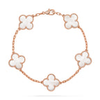 [Elowen jewels ]KOLLEKTION CLOVER WHITE PEARL MOP ARMBAND MIT 5 MOTIVEN