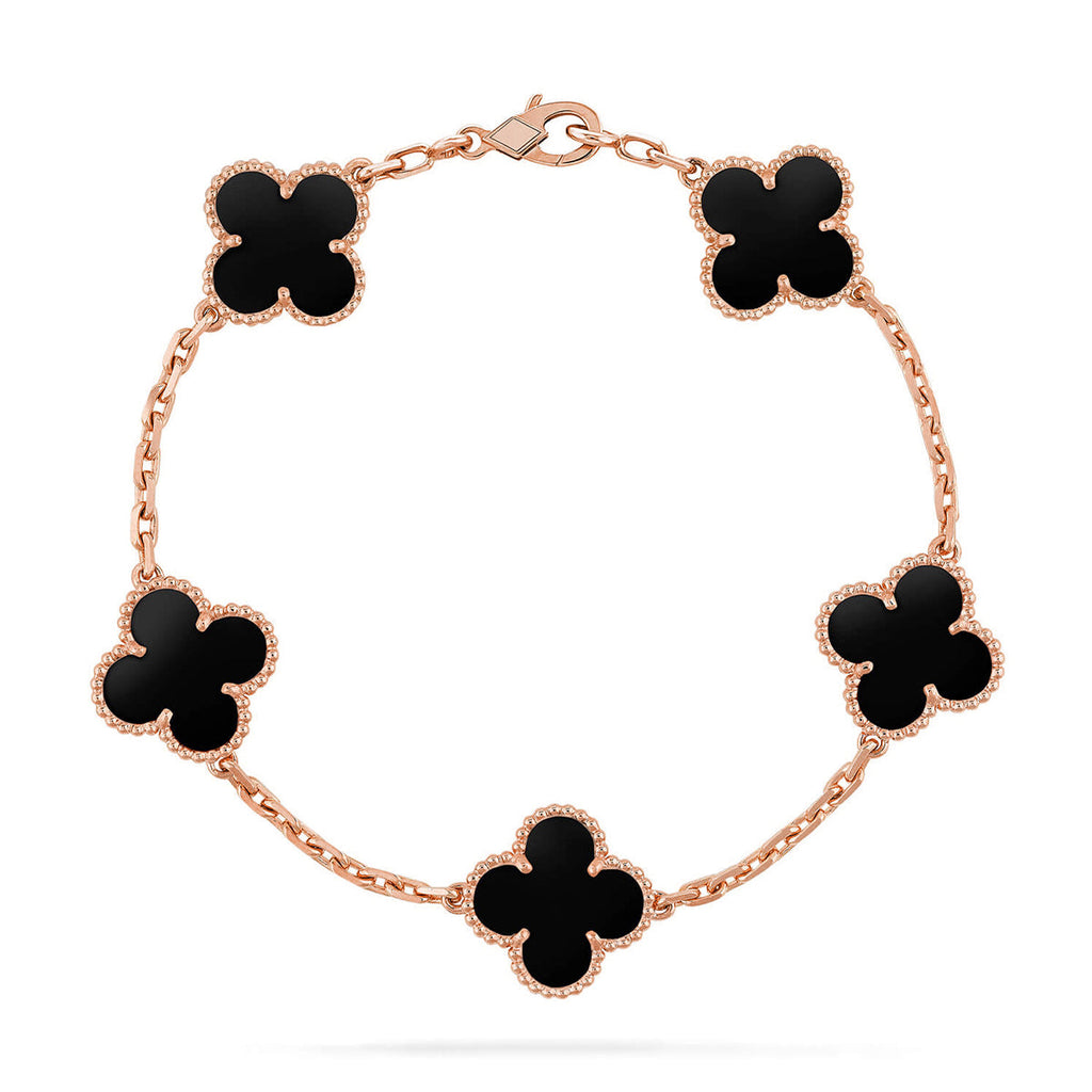 [Elowen jewels ] CLOVER 5 MOTIF ONYXS BRACELET COLLECTION