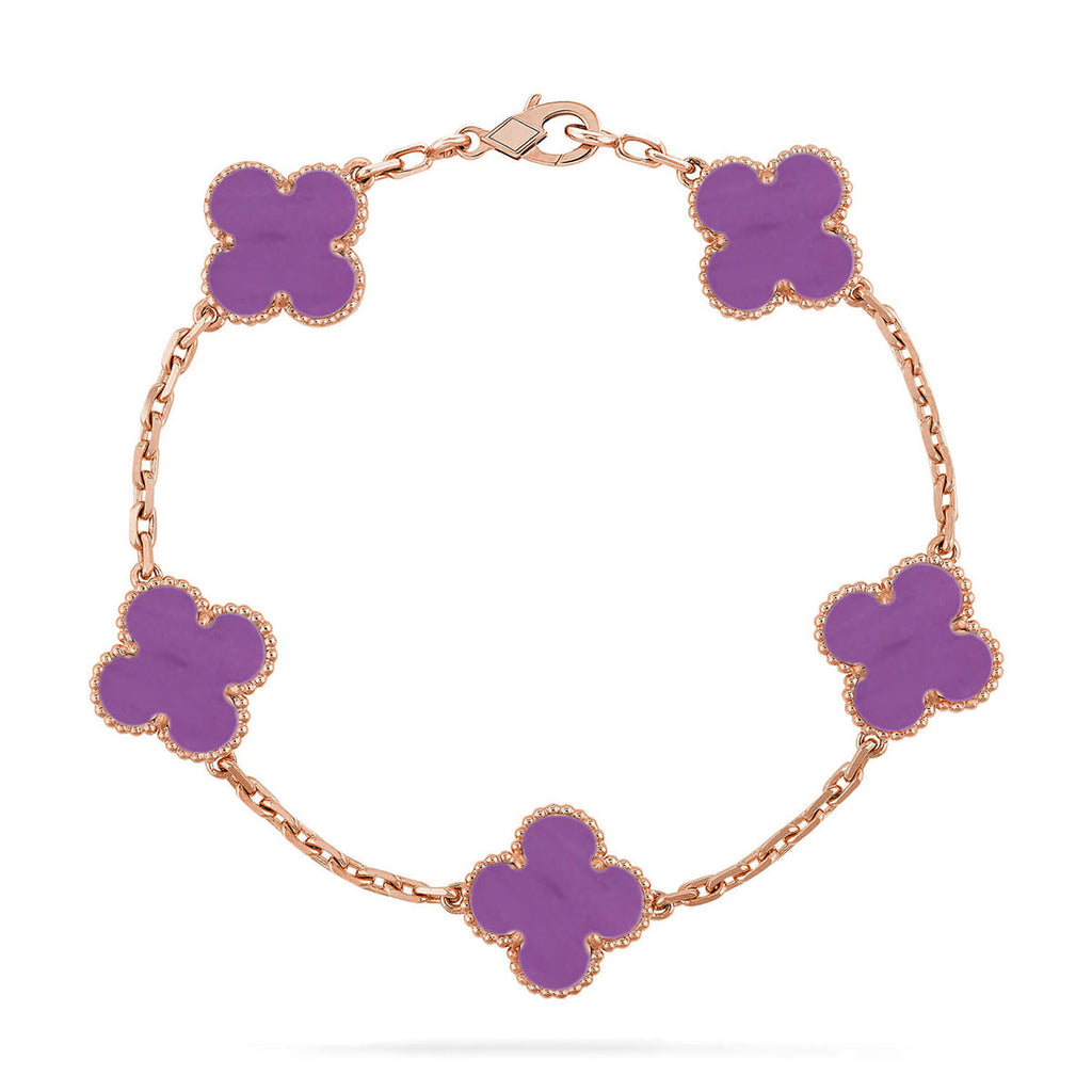 [Elowen jewels ] CLOVER 5 MOTIF VIOLET BRACELET COLLECTION