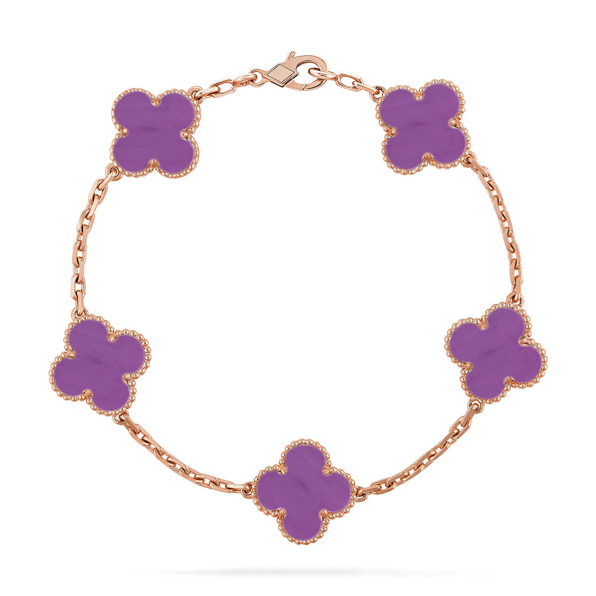 [Elowen Jewels] CLOVER 5 MOTIF VIOLET BRACELET COLLECTION