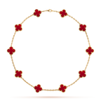 [Elowen jewels ]CLOVER HALSKETTE MIT 10 MOTIVEN KARNEOL