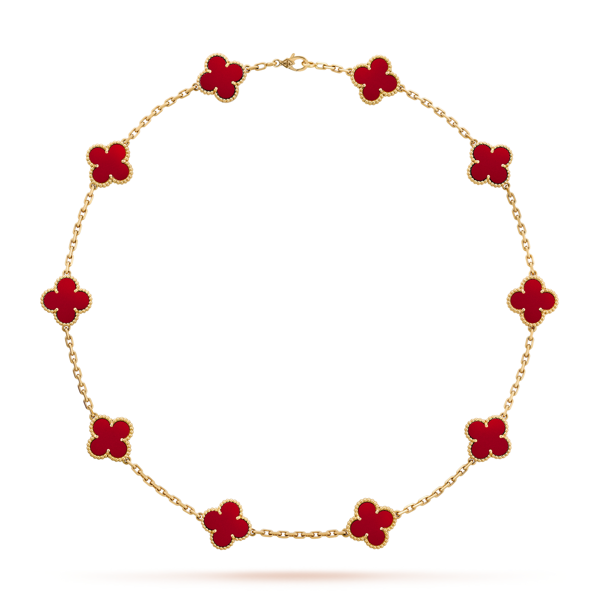 [Elowen jewels ]CLOVER HALSKETTE MIT 10 MOTIVEN KARNEOL