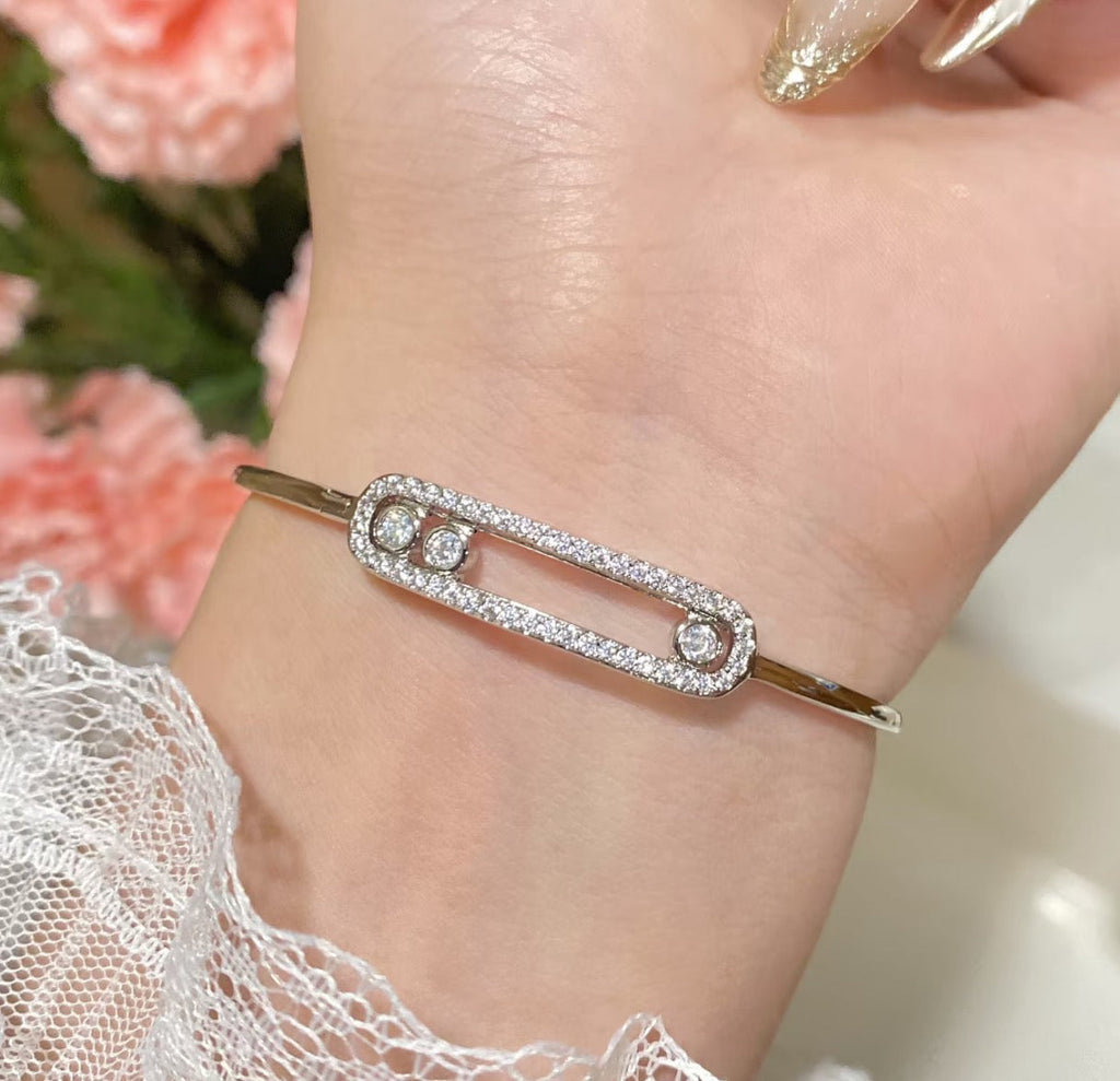 [Elowen jewels]Move Pavé Diamond Bangle Bracelet M