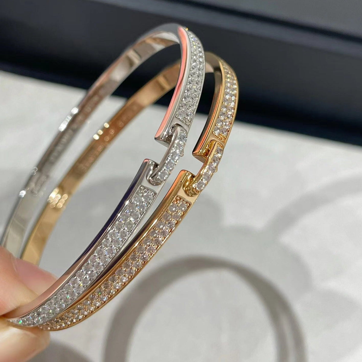 [Elowen jewels ]LIENS VIDENCE DIAMOND PAVED BRACELET