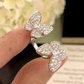 [Elowen jewels ]ツインシルバーバタフライダイヤモンドリング