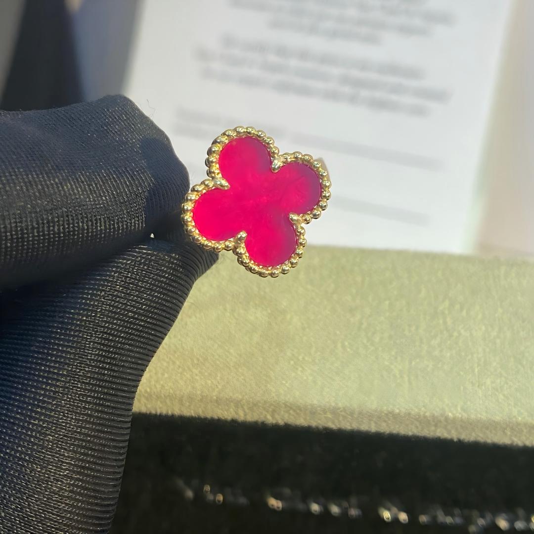 [Elowen]NEW CLOVER PINK ENAMEL RINGS