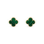 [Elowen jewels ]CLOVER MINI 9,5 MM MALACHIT OHRRINGE